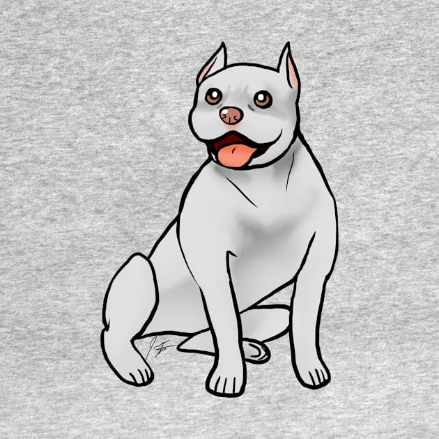 Dog - American Pitbull Terrier - White Cropped by Jen's Dogs Custom Gifts and Designs